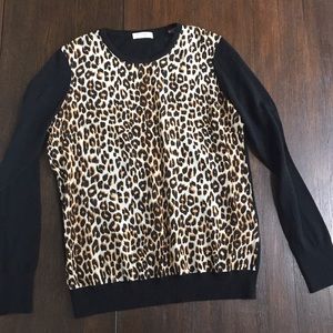 Equipment light knit sweater with silk front